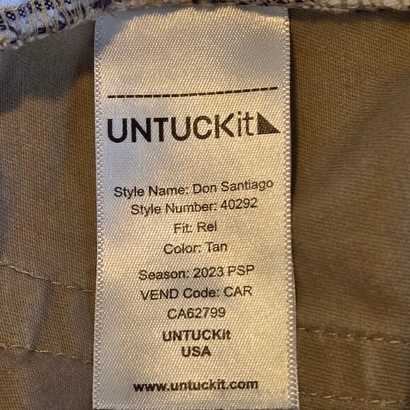 Untuckit 5-Pocket Chino Pants Don Santiago Tan 34x32 Relaxed Fit Men's Stretch - Picture 4 of 12